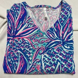 Lulu B Bright Colored Pineapple Super Soft Shirt Size XS